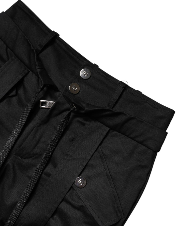 Dolce &amp; Gabbana Sample Sale Dolce &amp; Gabbana Black Cotton High Waist Cargo Pants - | Designer outlet