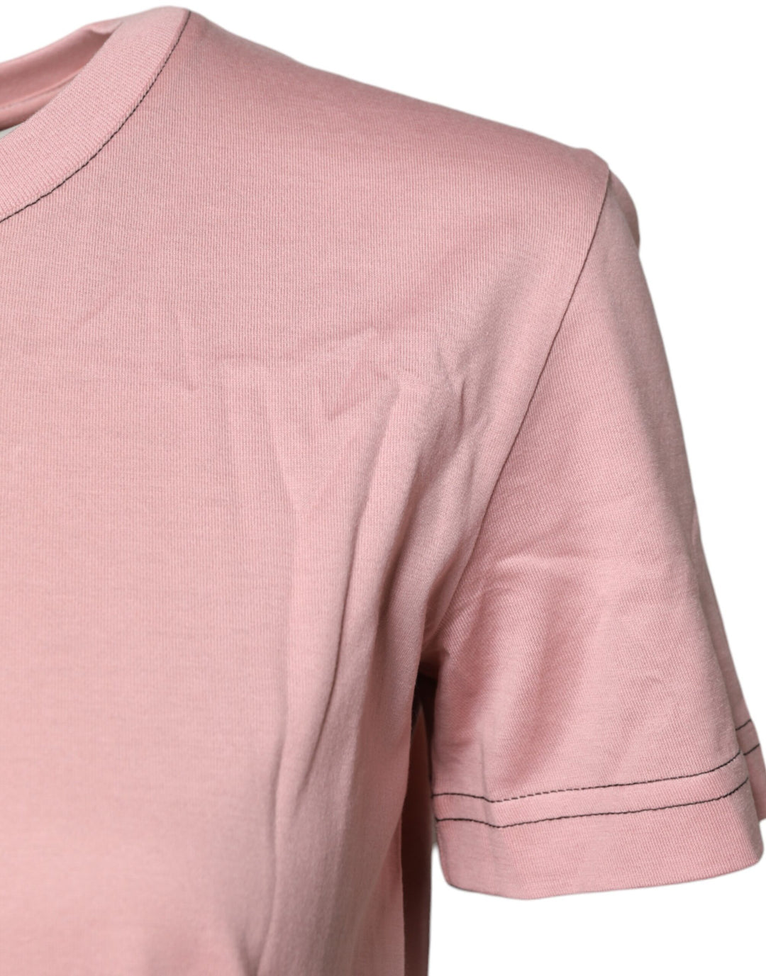 Dolce &amp; Gabbana Sample Sale Dolce &amp; Gabbana Pink Logo Print Cotton Crew Neck T-shirt - | Designer outlet
