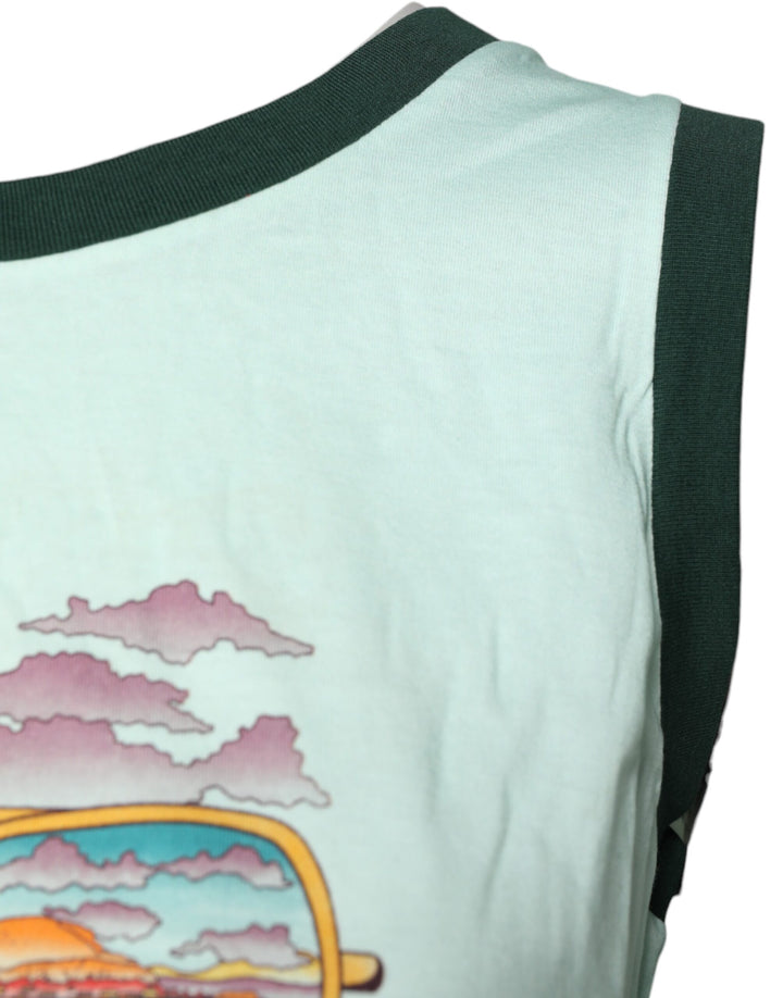 Dolce &amp; Gabbana Sample Sale Dolce &amp; Gabbana Light Green Graphic Print Sleeveless Tank T-shirt - | Designer outlet