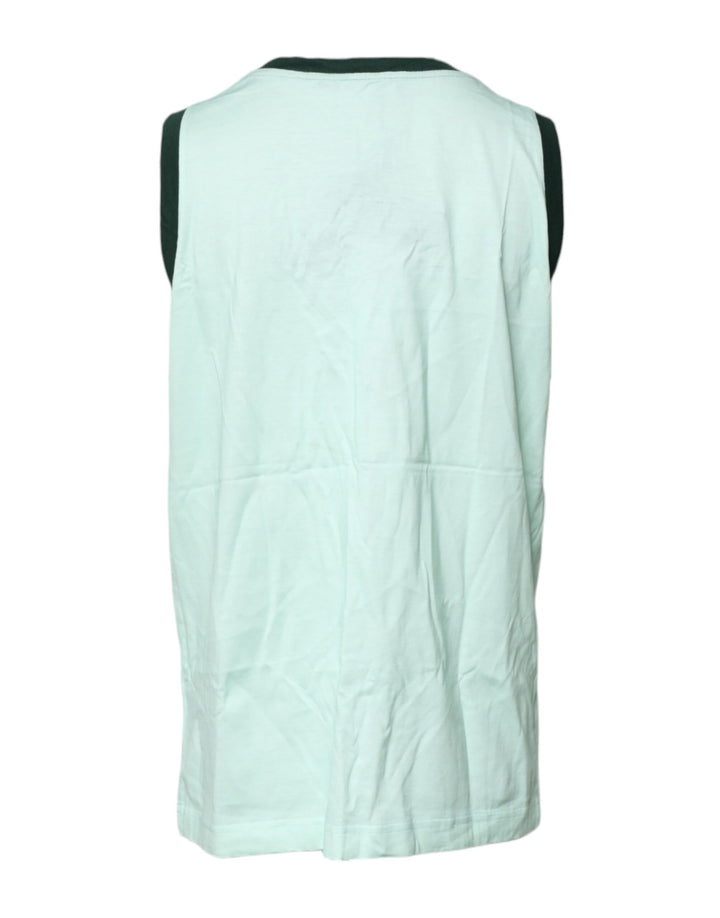 Dolce &amp; Gabbana Sample Sale Dolce &amp; Gabbana Light Green Graphic Print Sleeveless Tank T-shirt - | Designer outlet
