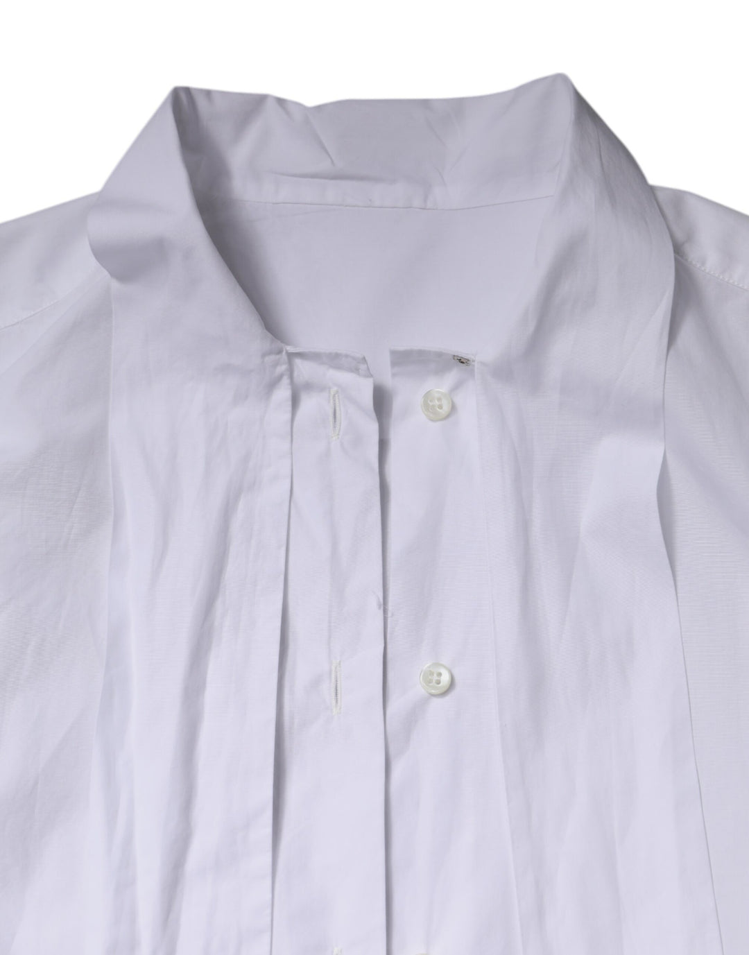 Dolce &amp; Gabbana Sample Sale Dolce &amp; Gabbana White Ascot Collar Long Sleeve Blouse Top - | Designer outlet