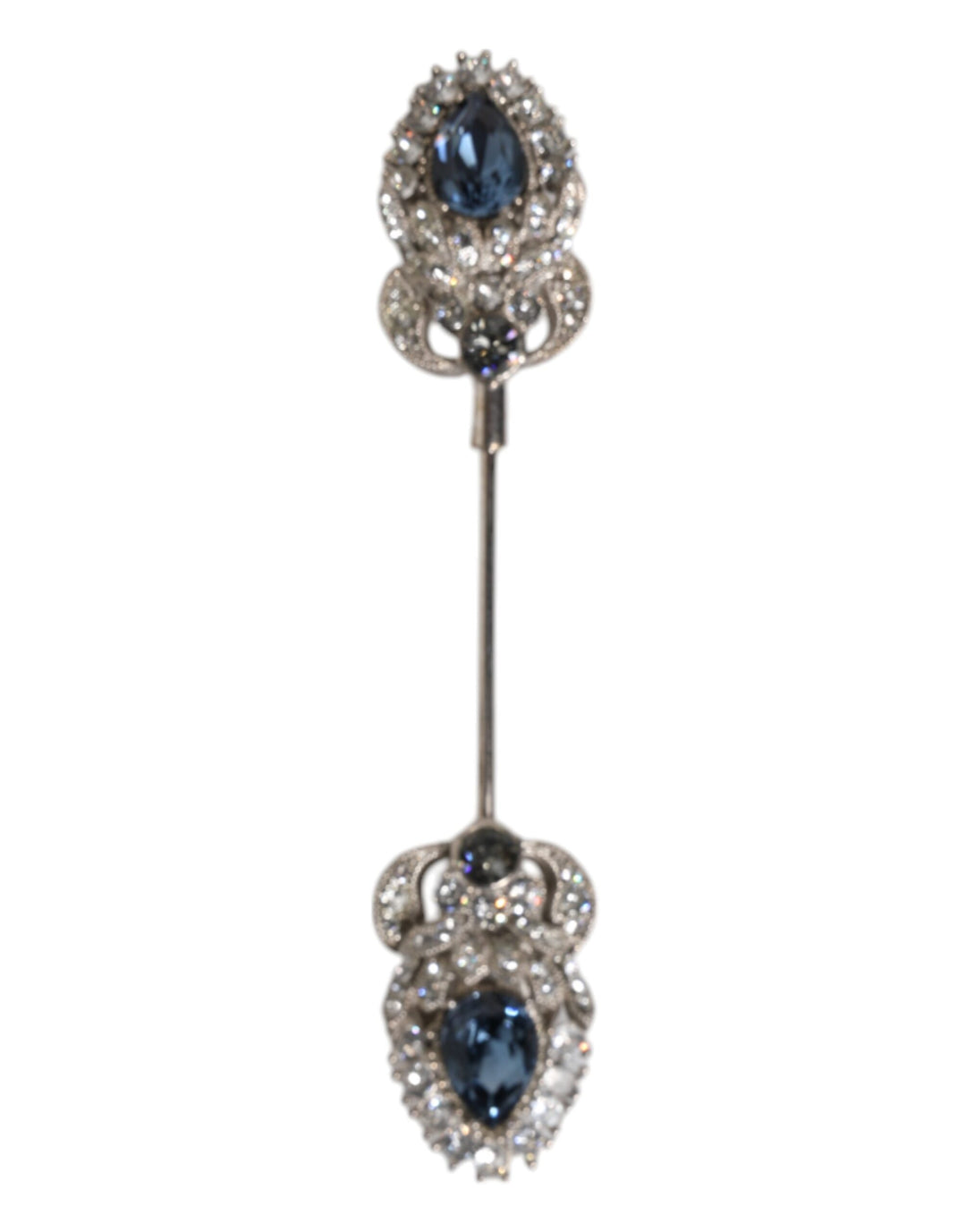 Dolce & Gabbana 925 Sterling Silver Crystals Collar Brooch Accessory Pin