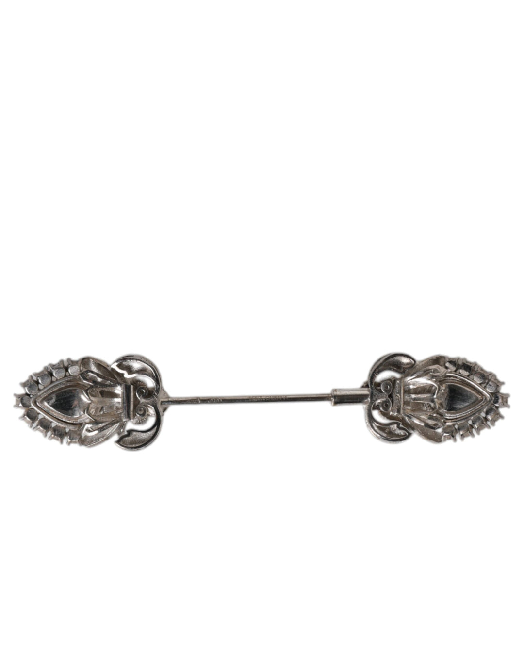 Dolce & Gabbana 925 Sterling Silver Crystals Collar Brooch Accessory Pin