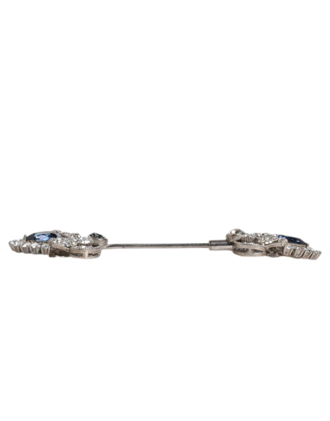 Dolce & Gabbana 925 Sterling Silver Crystals Collar Brooch Accessory Pin