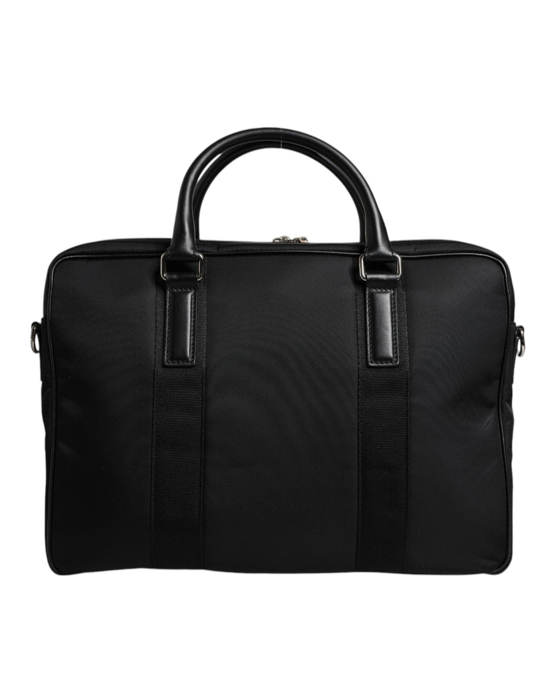 Dolce & Gabbana Black Leather Document Briefcase Top Handle Bag