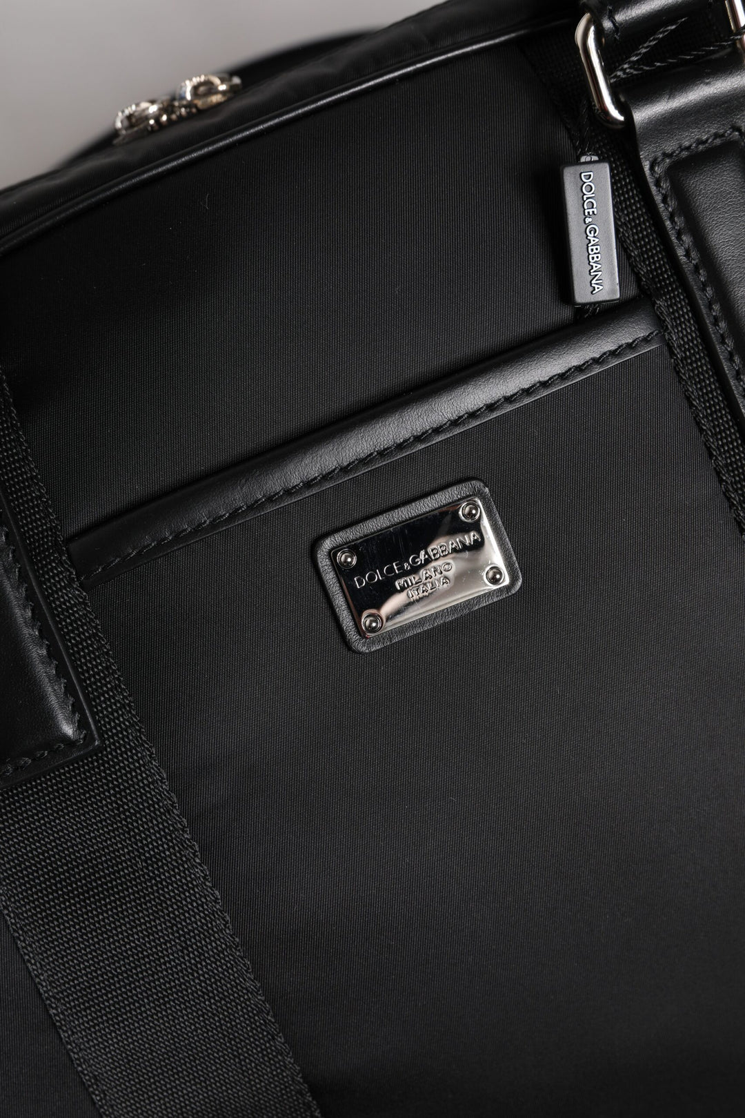 Dolce & Gabbana Black Leather Document Briefcase Top Handle Bag