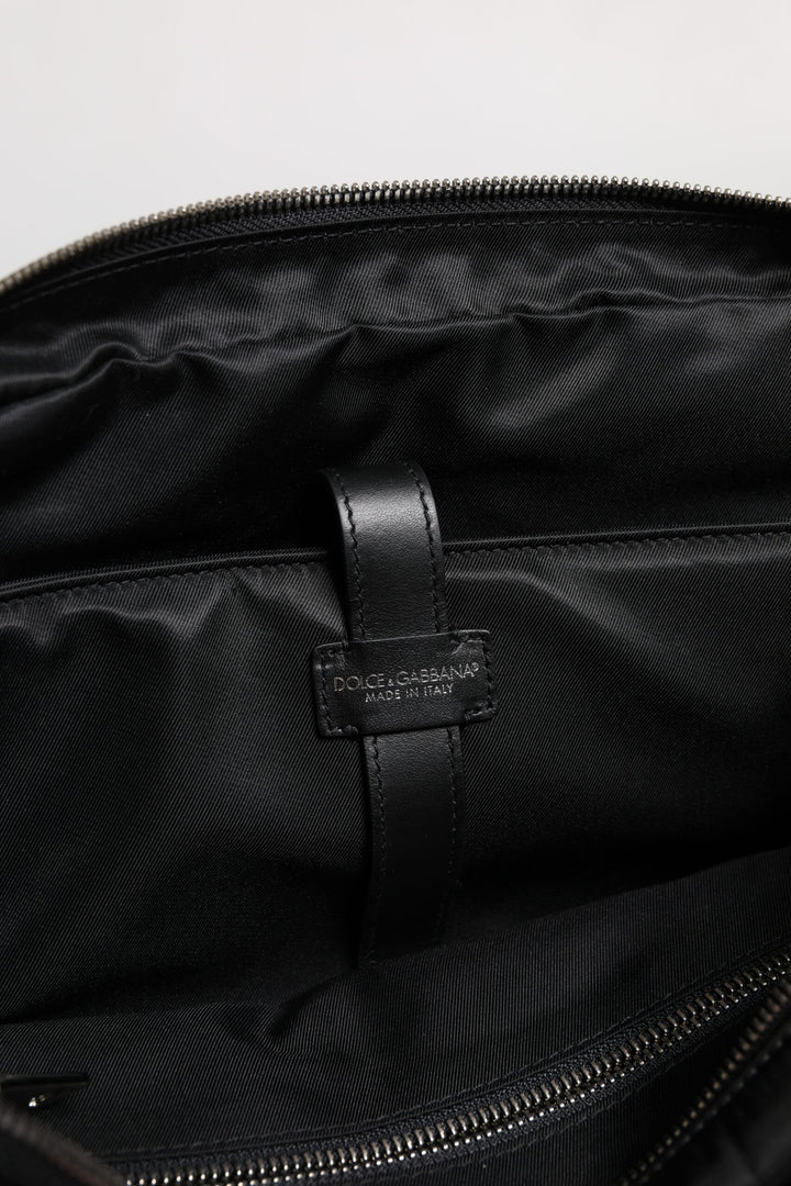 Dolce & Gabbana Black Leather Document Briefcase Top Handle Bag