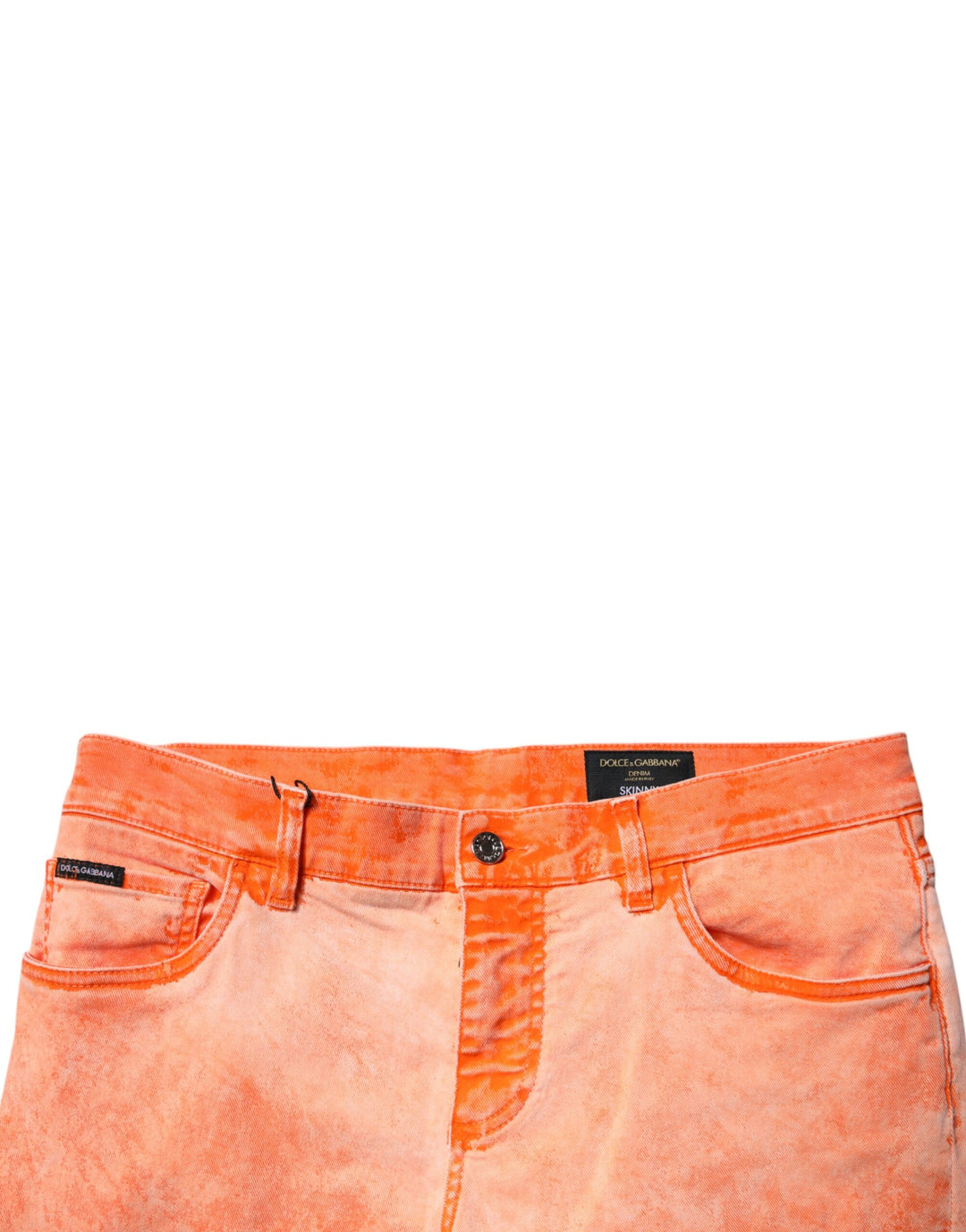 Dolce & Gabbana Orange Tie Dye Cotton Skinny Men Denim Jeans by Dolce & Gabbana outlet now on sale