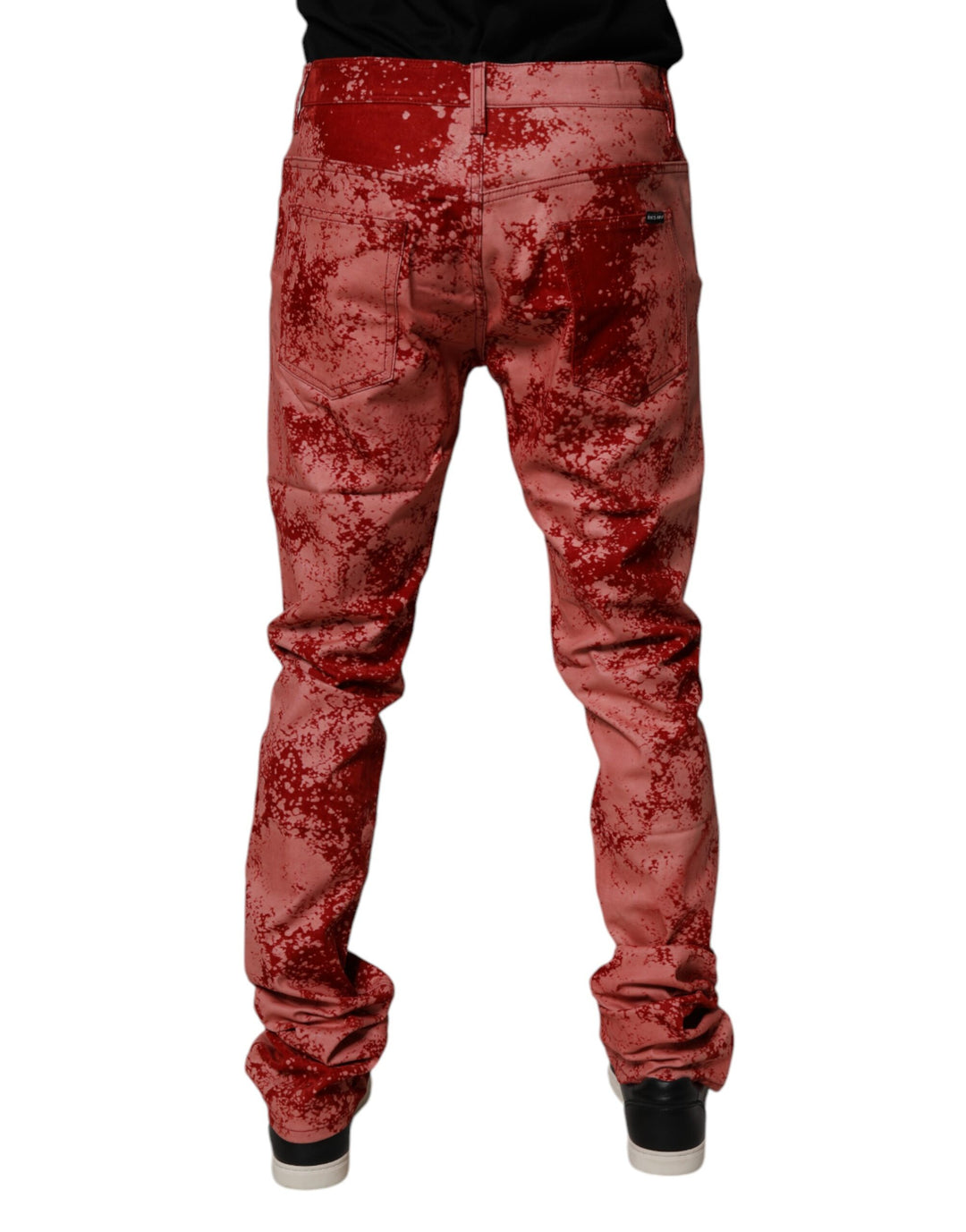 Dolce & Gabbana Red Tie Dye Cotton Skinny Men Denim Jeans by Dolce & Gabbana outlet now on sale