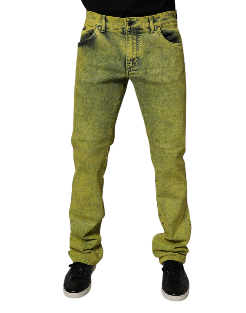 Dolce & Gabbana Yellow Cotton Stretch Skinny Men Denim Jeans by Dolce & Gabbana outlet now on sale