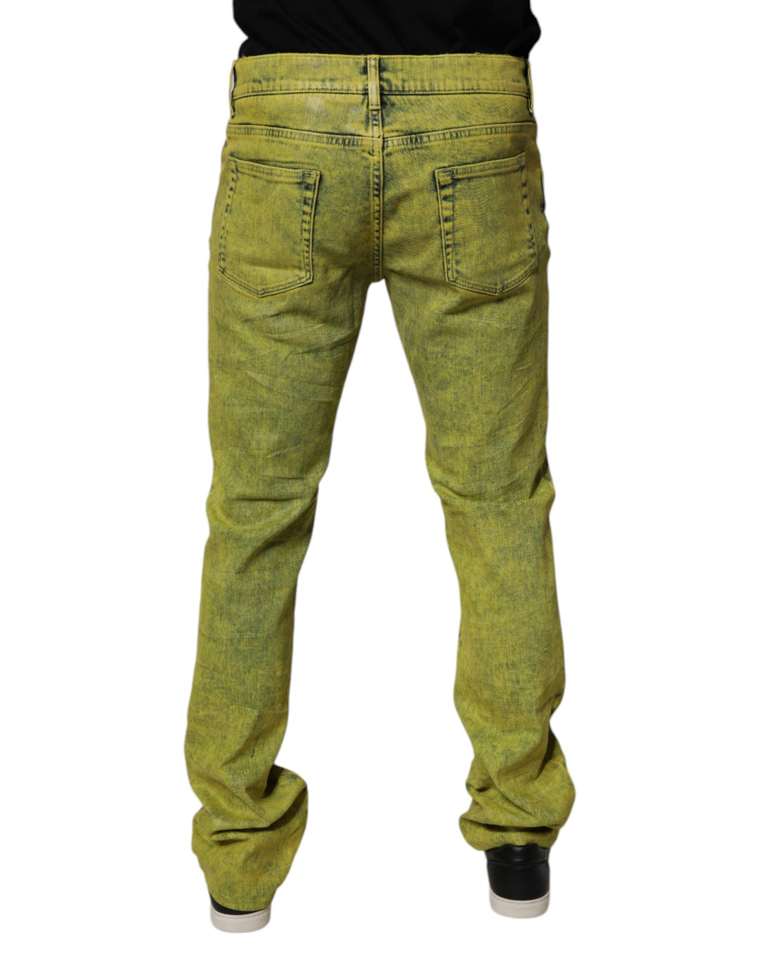 Dolce & Gabbana Yellow Cotton Stretch Skinny Men Denim Jeans by Dolce & Gabbana outlet now on sale