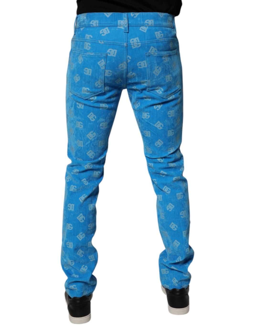 Dolce &amp; Gabbana Sample Sale Dolce &amp; Gabbana Blue Logo Monogram Cotton Skinny Denim Jeans - | Designer outlet