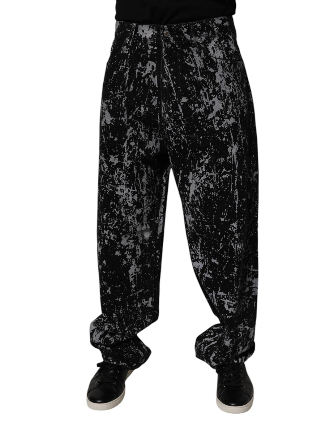 Dolce &amp; Gabbana Sample Sale Dolce &amp; Gabbana Black Tie Dye Cotton Straight Men Denim Jeans - | Designer outlet