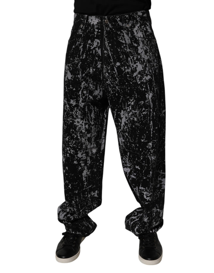 Dolce &amp; Gabbana Sample Sale Dolce &amp; Gabbana Black Tie Dye Cotton Straight Men Denim Jeans - | Designer outlet