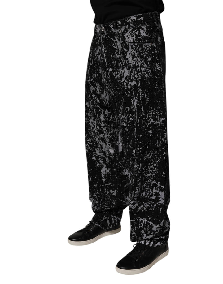 Dolce &amp; Gabbana Sample Sale Dolce &amp; Gabbana Black Tie Dye Cotton Straight Men Denim Jeans - | Designer outlet