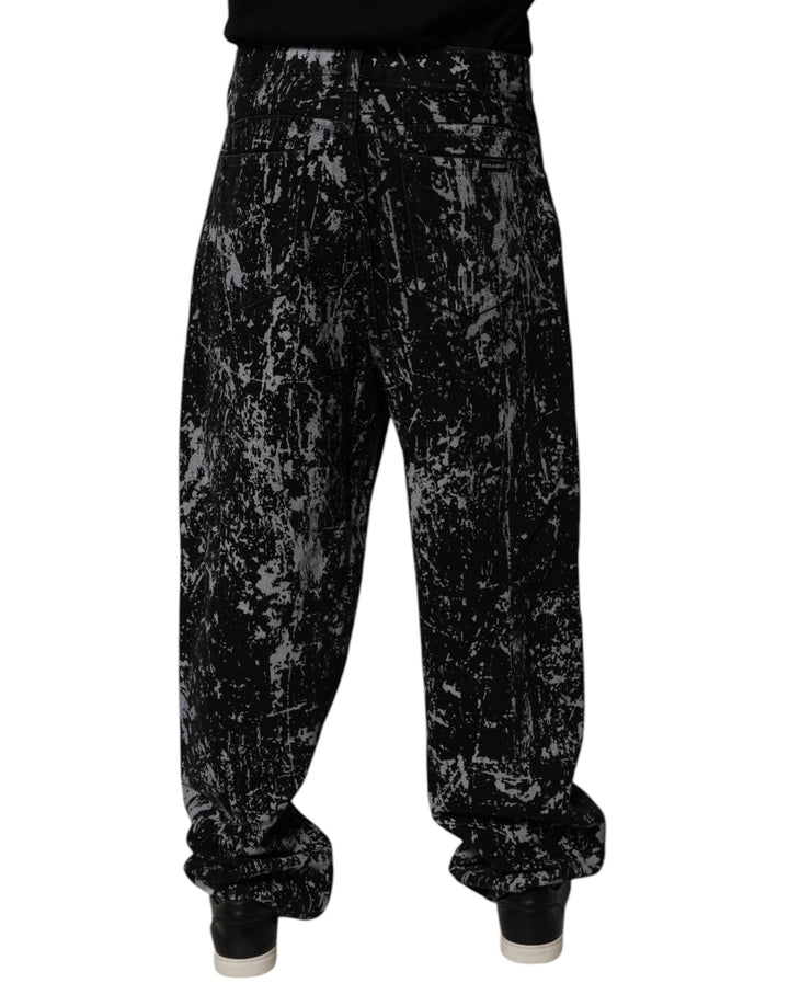 Dolce &amp; Gabbana Sample Sale Dolce &amp; Gabbana Black Tie Dye Cotton Straight Men Denim Jeans - | Designer outlet