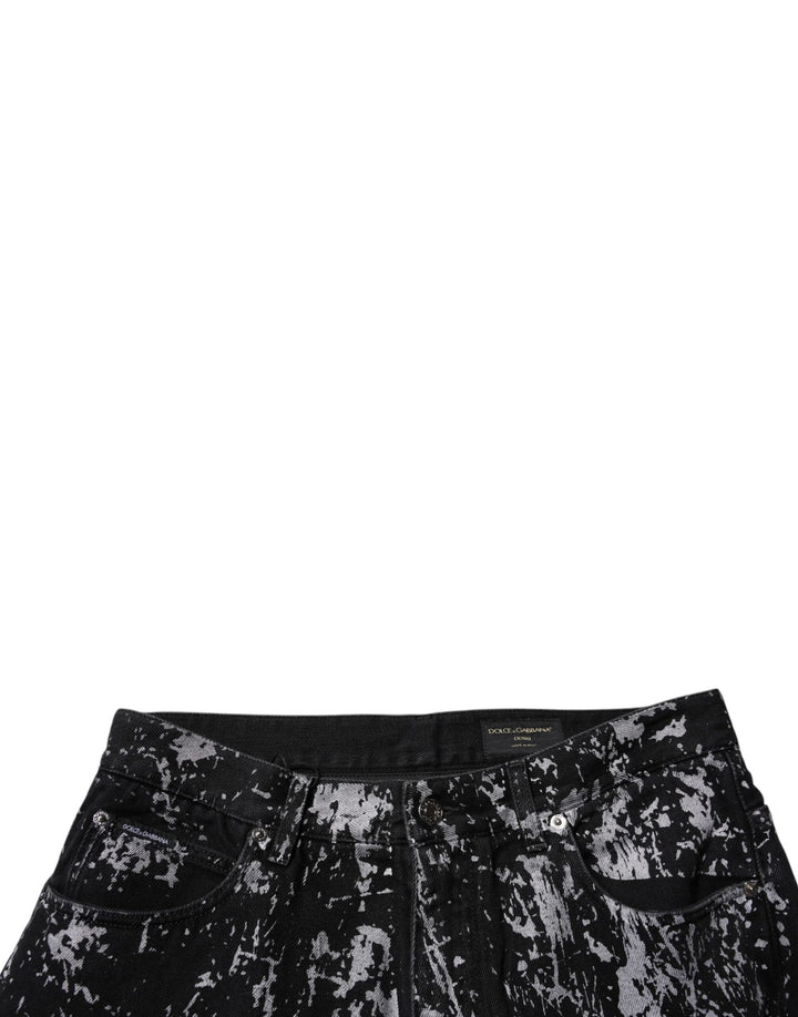 Dolce &amp; Gabbana Sample Sale Dolce &amp; Gabbana Black Tie Dye Cotton Straight Men Denim Jeans - | Designer outlet