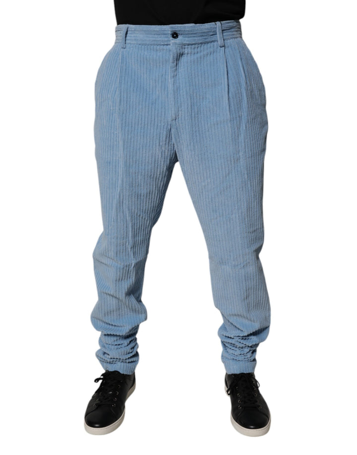 Dolce &amp; Gabbana Sample Sale Dolce &amp; Gabbana Light Blue Corduroy Cotton Skinny Denim Jeans - | Designer outlet