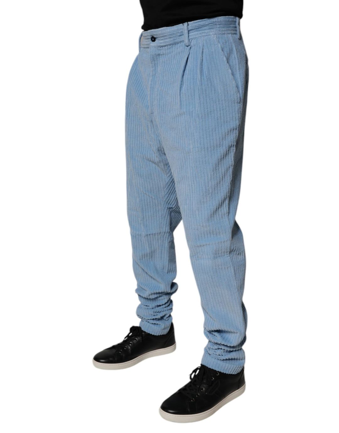 Dolce &amp; Gabbana Sample Sale Dolce &amp; Gabbana Light Blue Corduroy Cotton Skinny Denim Jeans - | Designer outlet
