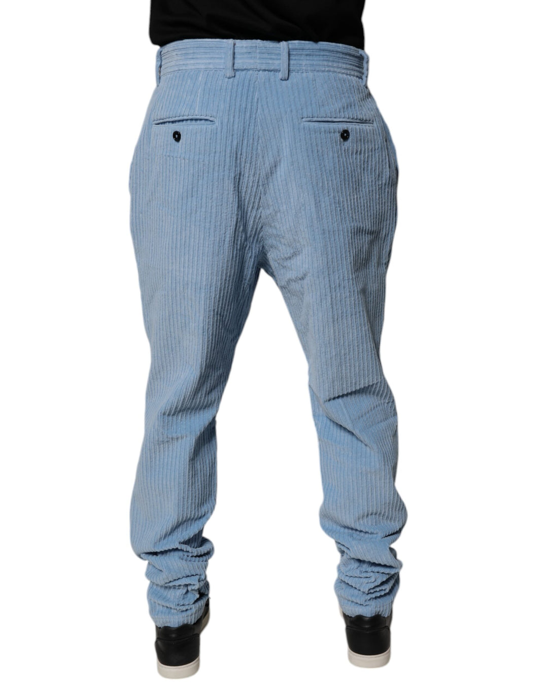 Dolce &amp; Gabbana Sample Sale Dolce &amp; Gabbana Light Blue Corduroy Cotton Skinny Denim Jeans - | Designer outlet