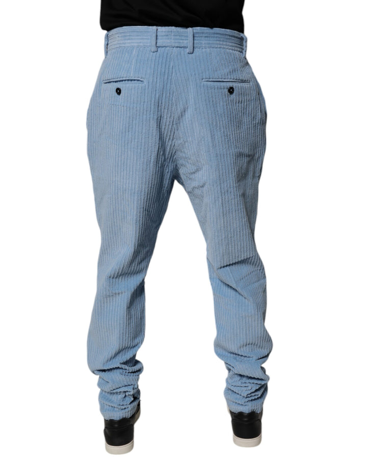 Dolce &amp; Gabbana Sample Sale Dolce &amp; Gabbana Light Blue Corduroy Cotton Skinny Denim Jeans - | Designer outlet