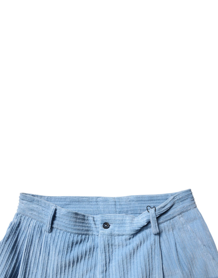 Dolce &amp; Gabbana Sample Sale Dolce &amp; Gabbana Light Blue Corduroy Cotton Skinny Denim Jeans - | Designer outlet