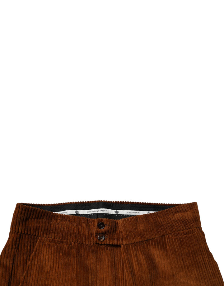 Dolce &amp; Gabbana Sample Sale Dolce &amp; Gabbana Dark Brown Corduroy Cotton Skinny Denim Jeans - | Designer outlet