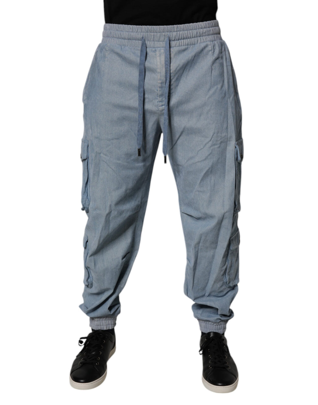 Dolce &amp; Gabbana Sample Sale Dolce &amp; Gabbana Light Blue Cotton Jogger Cargo Men Denim Pants - | Designer outlet