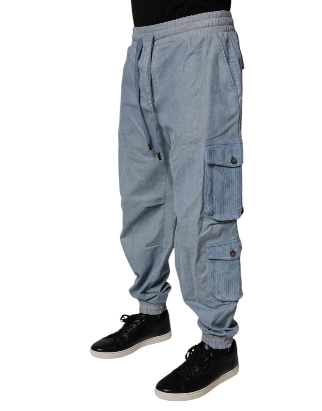 Dolce &amp; Gabbana Sample Sale Dolce &amp; Gabbana Light Blue Cotton Jogger Cargo Men Denim Pants - | Designer outlet
