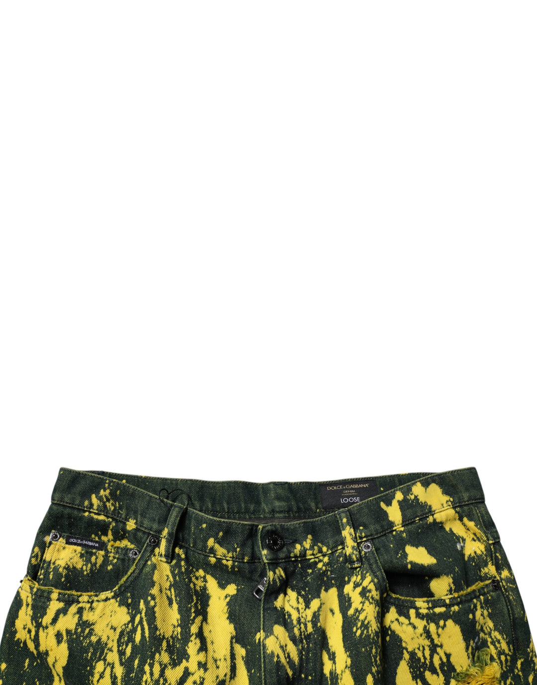 Dolce &amp; Gabbana Sample Sale Dolce &amp; Gabbana Black Yellow Tie Dye Tattered Skinny Men Denim Jeans - | Designer outlet