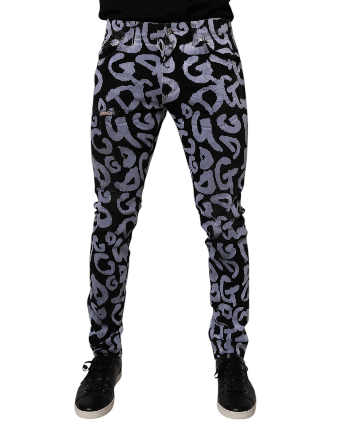 Dolce &amp; Gabbana Sample Sale Dolce &amp; Gabbana Black Logo Monogram Cotton Skinny Denim Jeans - | Designer outlet