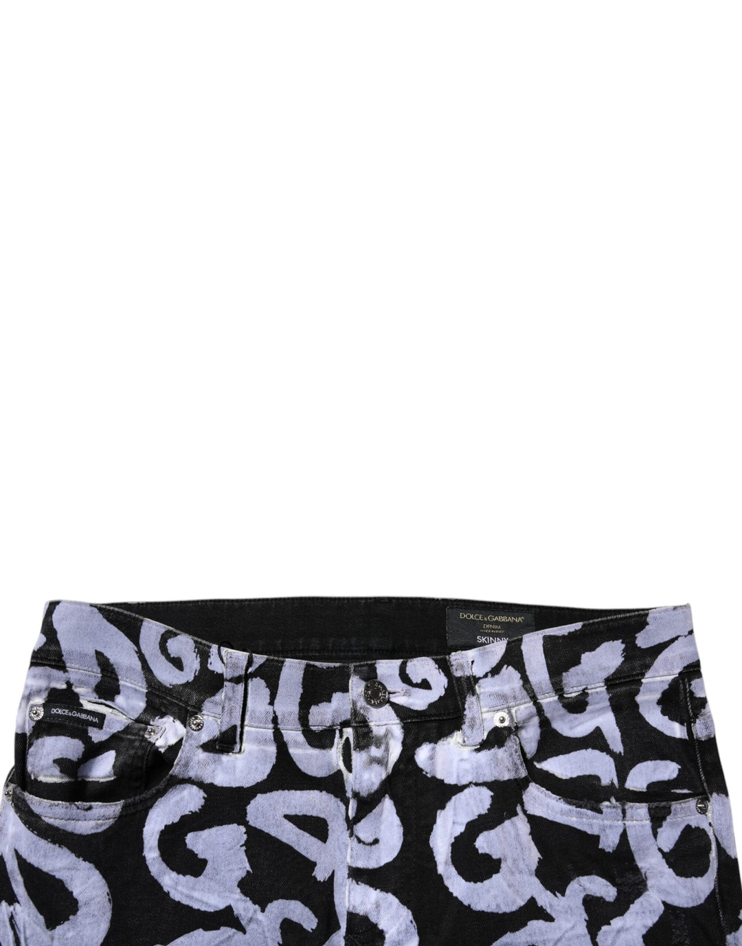 Dolce &amp; Gabbana Sample Sale Dolce &amp; Gabbana Black Logo Monogram Cotton Skinny Denim Jeans - | Designer outlet