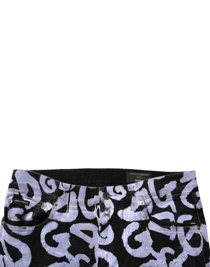 Dolce &amp; Gabbana Sample Sale Dolce &amp; Gabbana Black Logo Monogram Cotton Skinny Denim Jeans - | Designer outlet