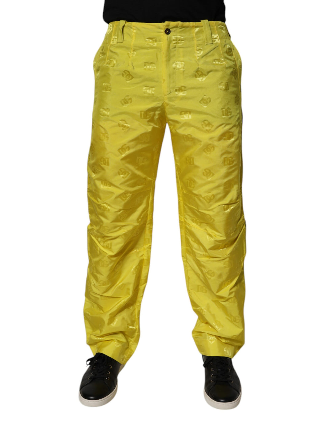 Dolce &amp; Gabbana Sample Sale Dolce &amp; Gabbana Yellow DG Monogram Polyester Straight Pants - | Designer outlet