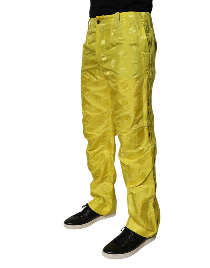 Dolce &amp; Gabbana Sample Sale Dolce &amp; Gabbana Yellow DG Monogram Polyester Straight Pants - | Designer outlet