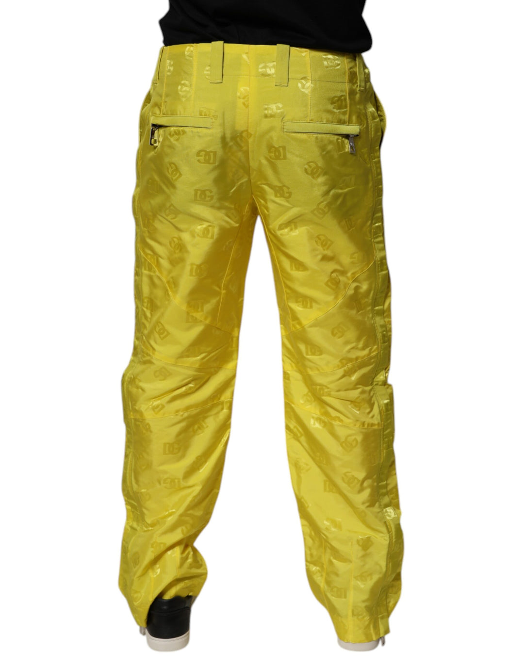 Dolce &amp; Gabbana Sample Sale Dolce &amp; Gabbana Yellow DG Monogram Polyester Straight Pants - | Designer outlet