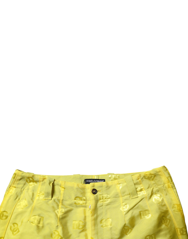 Dolce &amp; Gabbana Sample Sale Dolce &amp; Gabbana Yellow DG Monogram Polyester Straight Pants - | Designer outlet