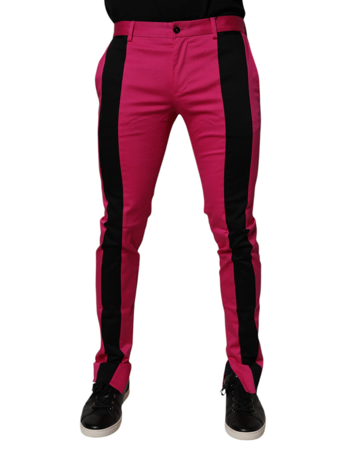 Dolce &amp; Gabbana Sample Sale Dolce &amp; Gabbana Pink Black Stripe Slim Fit Men Dress Pants - | Designer outlet