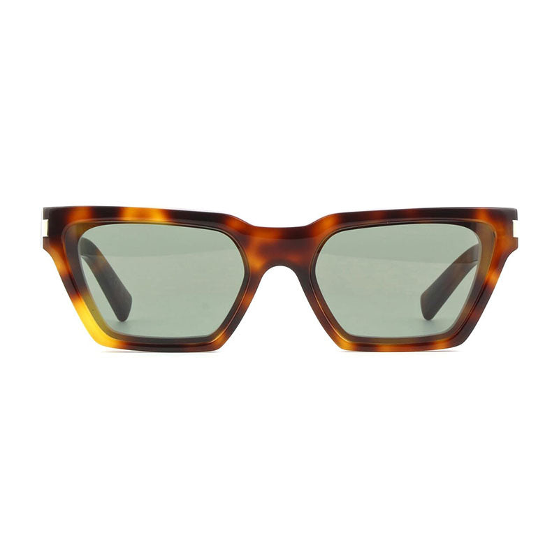 Saint Laurent Sunglasses Cat Eye Full Rim, Havana Frame and Green Lens SL633CALISTA003