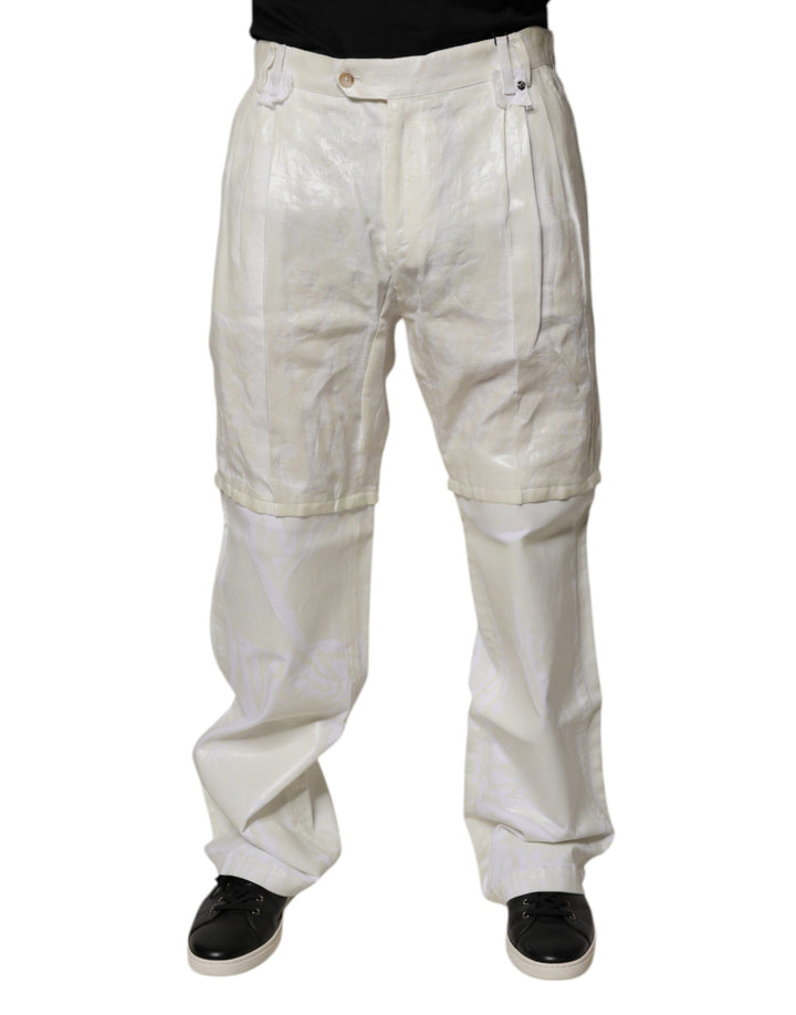 Dolce &amp; Gabbana Sample Sale Dolce &amp; Gabbana White Linen Mid Waist Straight Men Denim Jeans - | Designer outlet