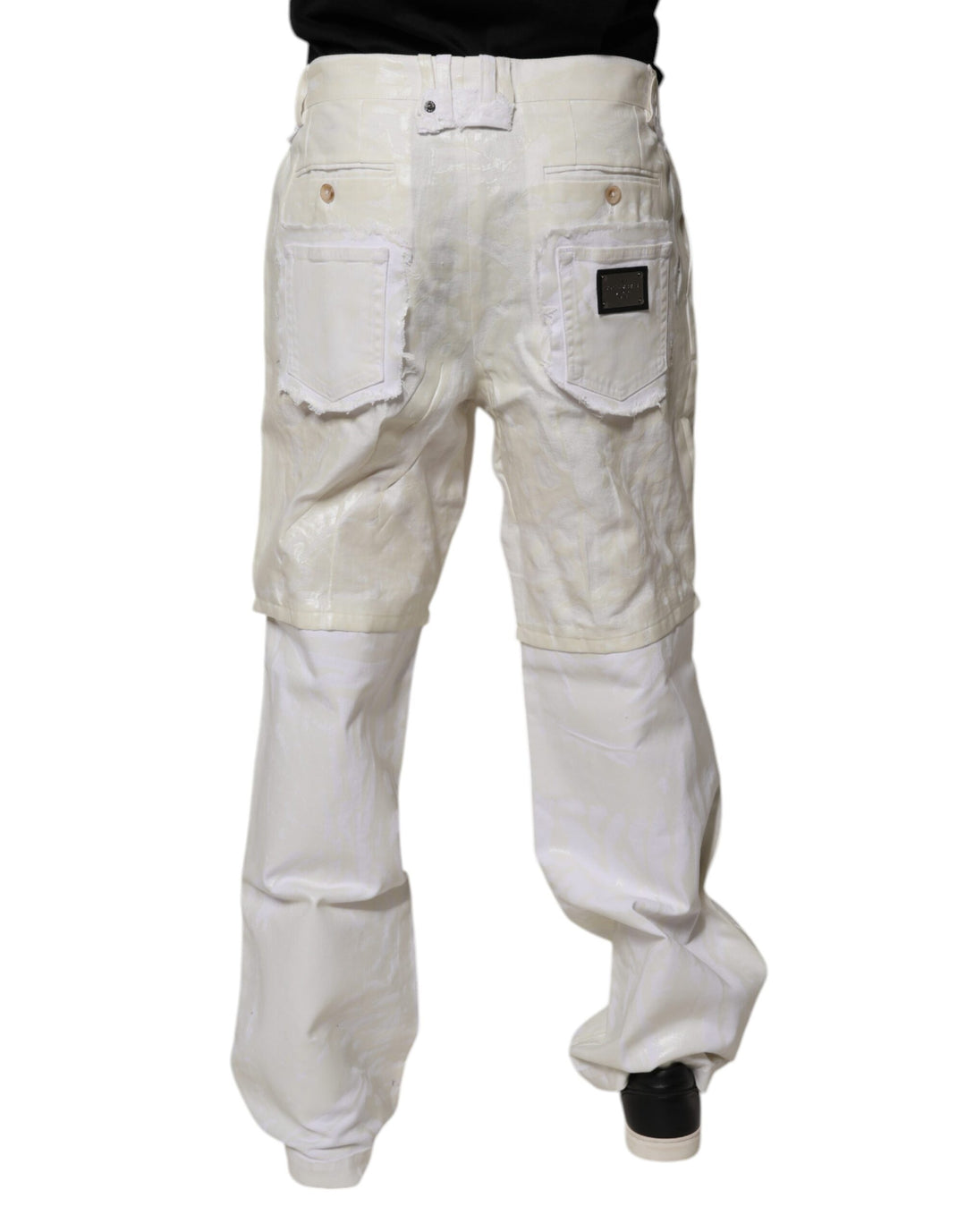 Dolce &amp; Gabbana Sample Sale Dolce &amp; Gabbana White Linen Mid Waist Straight Men Denim Jeans - | Designer outlet