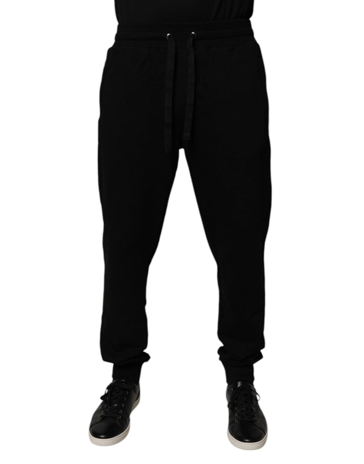 Dolce &amp; Gabbana Sample Sale Dolce &amp; Gabbana Black Cotton Mid Waist Jogger Sweatpants Pants - | Designer outlet