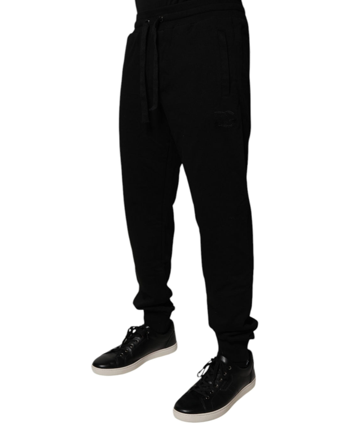 Dolce &amp; Gabbana Sample Sale Dolce &amp; Gabbana Black Cotton Mid Waist Jogger Sweatpants Pants - | Designer outlet