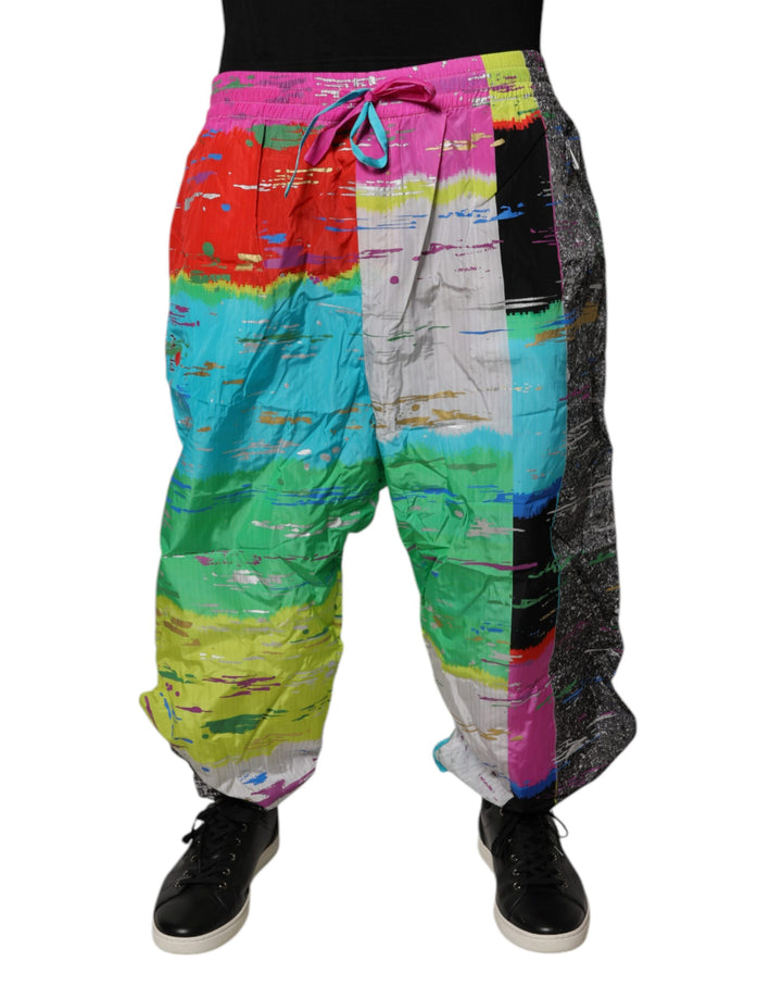 Dolce &amp; Gabbana Sample Sale Dolce &amp; Gabbana Multicolor Patchwork Mid Waist Sweatpants Pants - | Designer outlet