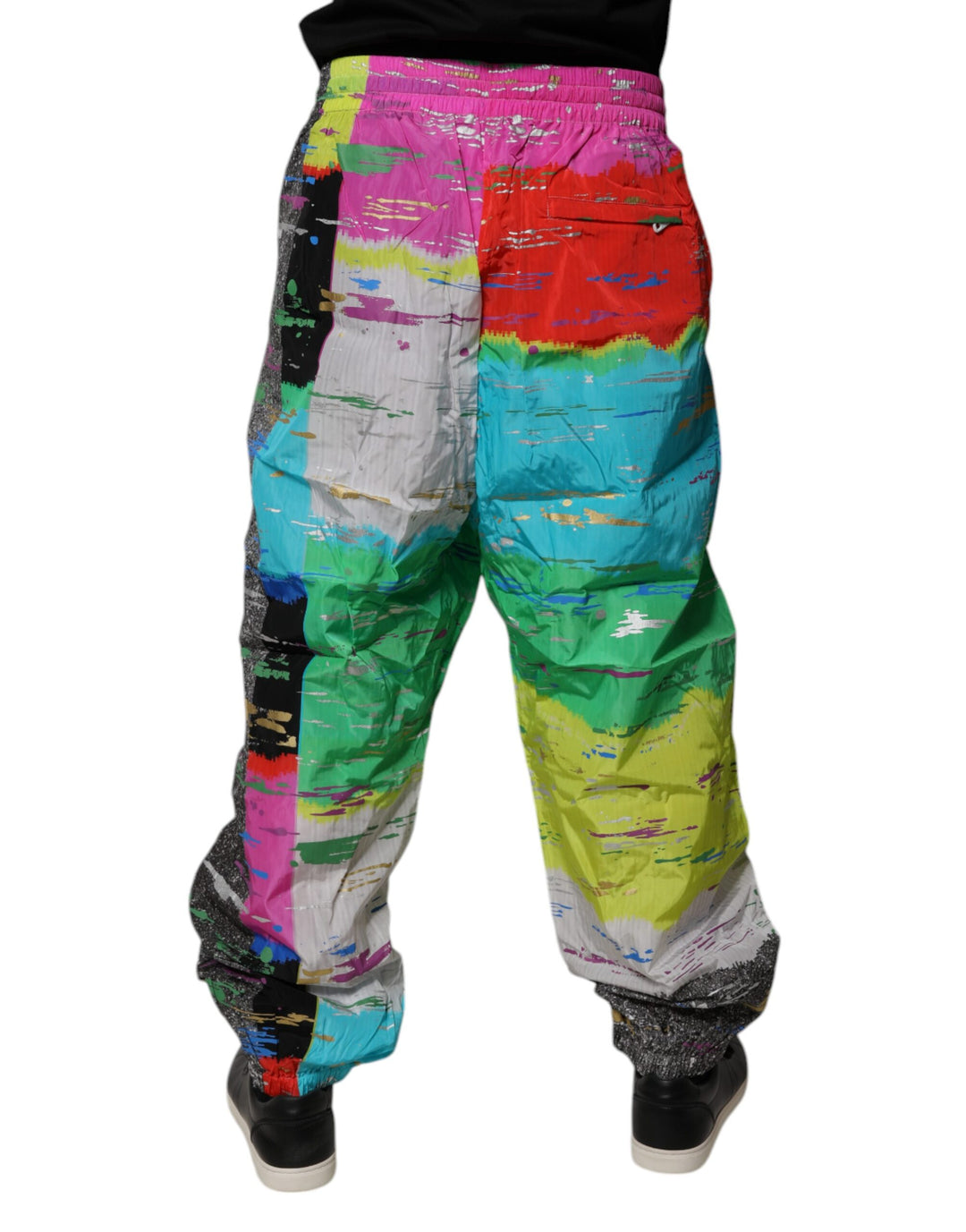 Dolce &amp; Gabbana Sample Sale Dolce &amp; Gabbana Multicolor Patchwork Mid Waist Sweatpants Pants - | Designer outlet