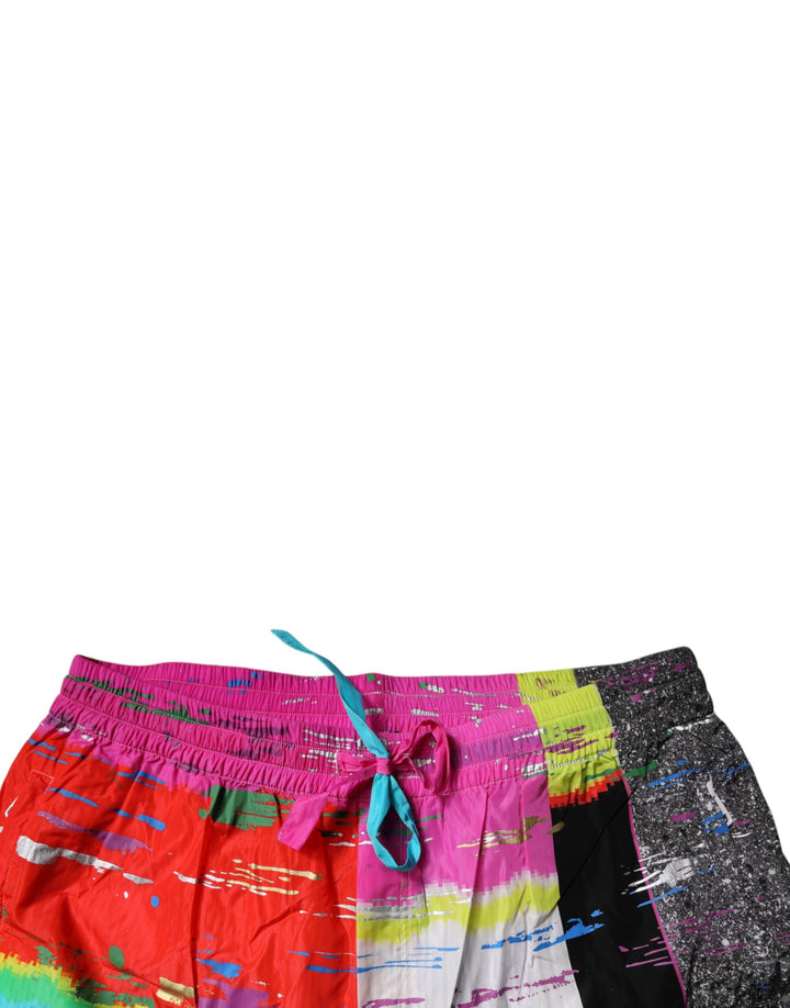 Dolce &amp; Gabbana Sample Sale Dolce &amp; Gabbana Multicolor Patchwork Mid Waist Sweatpants Pants - | Designer outlet