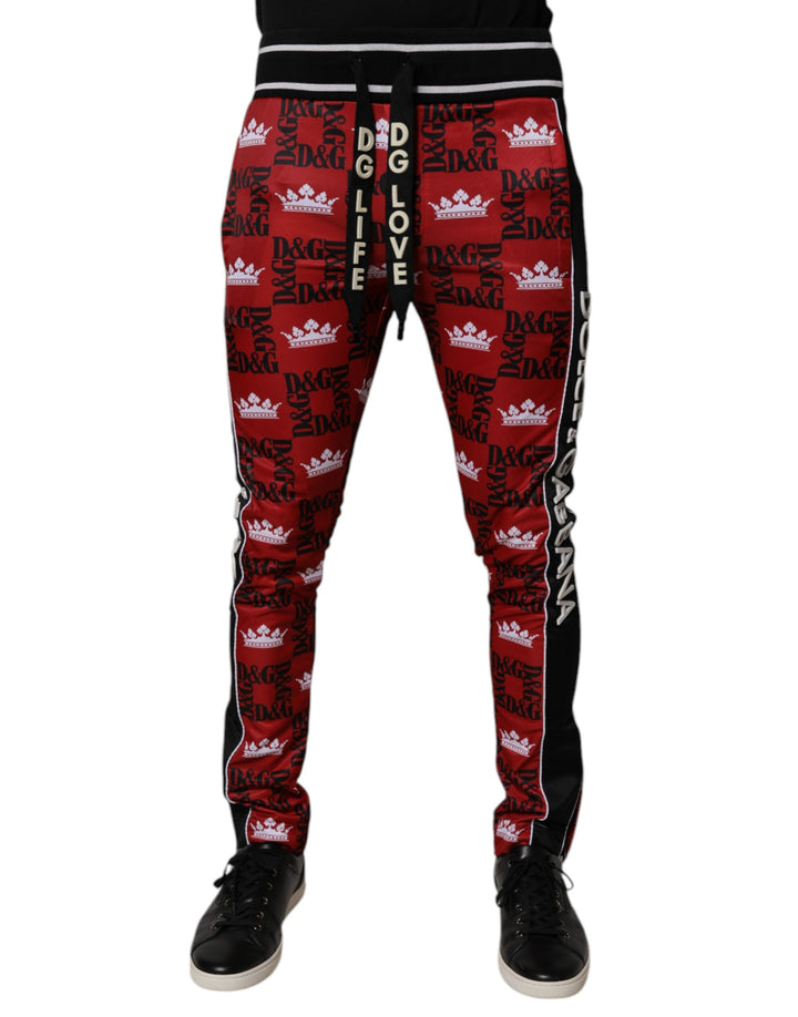 Dolce &amp; Gabbana Sample Sale Dolce &amp; Gabbana Red Crown Logo Monogram Men Sweatpants Pants - | Designer outlet