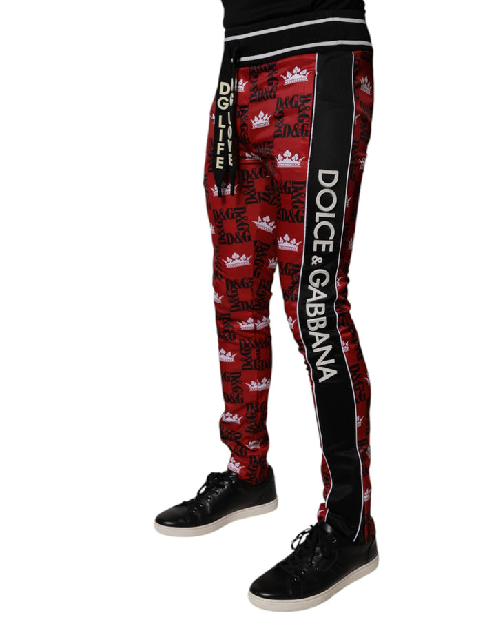 Dolce &amp; Gabbana Sample Sale Dolce &amp; Gabbana Red Crown Logo Monogram Men Sweatpants Pants - | Designer outlet