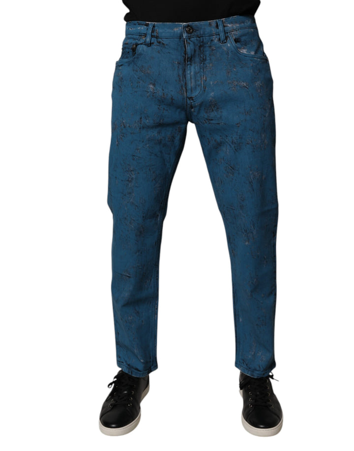 Dolce &amp; Gabbana Sample Sale Dolce &amp; Gabbana Blue Tie Dye Cotton Skinny Men Denim Jeans - | Designer outlet
