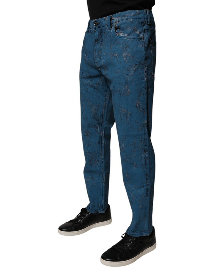 Dolce &amp; Gabbana Sample Sale Dolce &amp; Gabbana Blue Tie Dye Cotton Skinny Men Denim Jeans - | Designer outlet